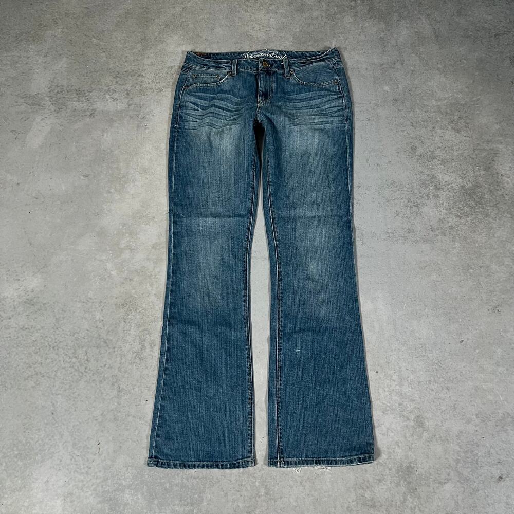 Mid Rise True Boot American Eagle Women’s Size 8 Western Flare Stretch Jeans